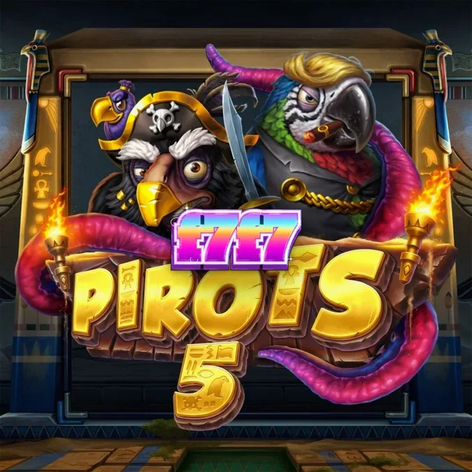 Tampilan visual permainan slot Pirots 5 dengan burung-burung berwarna dan grid permata.